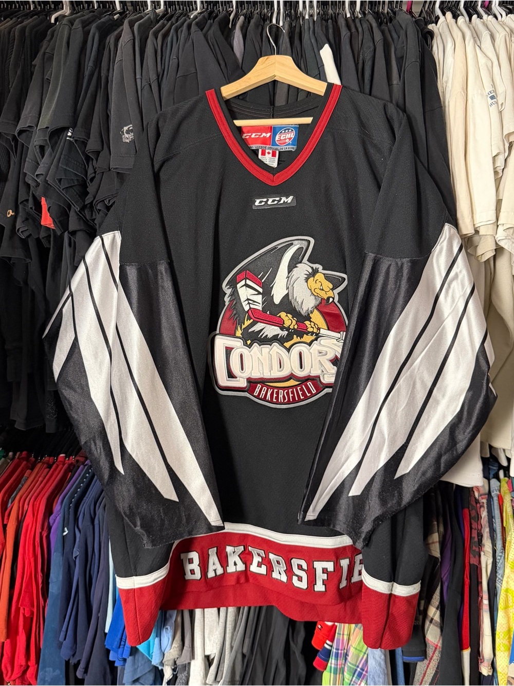 CCM Bakersfield Condors Hockey Jersey Mens Jumbo 4XL Black ECHL Minor League 00s